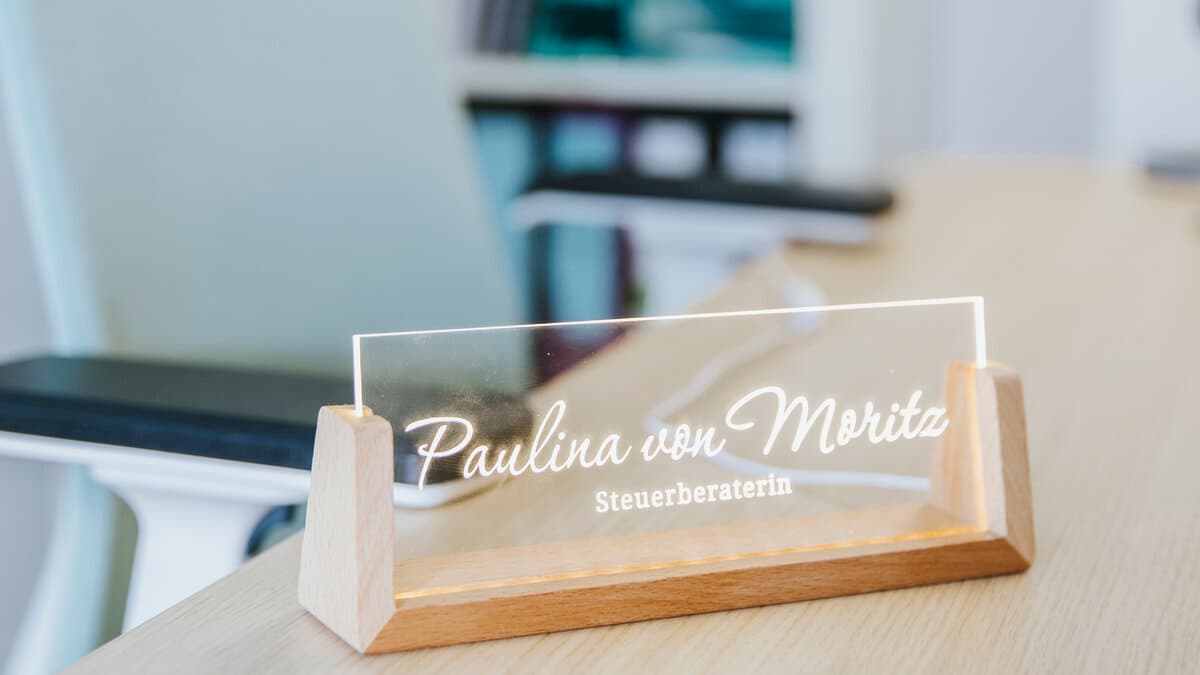 Namensschild Paulina von Moritz – Steuerberaterin